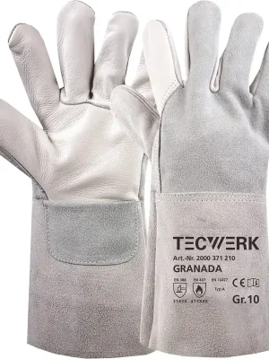 Gratis Versand Schweißerhandschuhe Granada Gr.10 grau EN 388/407/12477 6PA TW