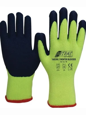 Finale Aktion Nitras Kälteschutzhandschuhe Winter Blocker neongelb / blau Gr. 10 - 1603W-10