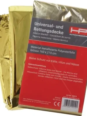 Rettungsdecke DIN 13164 L2100xB1600xH0,2ca.mm Faltmaß ca.144x80x20mm - 10019 Direkt Vom Hersteller