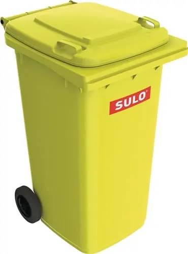 SULO Müllgroßbehälter 240l HDPE gelb fahrbar,n.EN 840 - 1093378 Schneller Versand