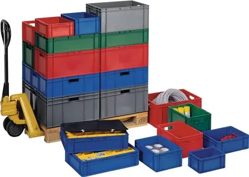 Markenprodukt LA-KA-PE Transportstapelbehälter L800xB600xH320mm - TK800/320-0 GRAU