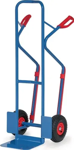FETRA Stapelkarre H.1300mm Schaufel-L250xB320mm Luft-Bereifung Trgf.300kg blau - B1330L Kostenloser Versand