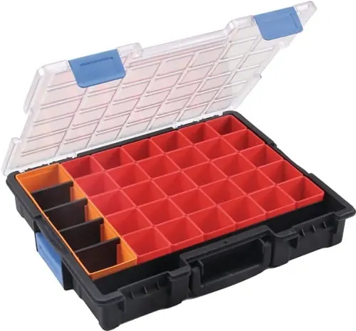 Garantierte Lieferung Sortimentskasten B440xT355xH76mm 36 Fächer 4 Trennstege transp.schwarz - 454250