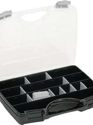 raaco Sortimentskasten B 312 x T 238 x H 51 mm 25 Fächer 21 lose Trennwände transparent / schwarz - 715355 Expressversand