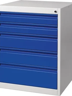 Bestseller Schubladenschrank BK 600 H800xB600xT600mm grau/blau 5 Schubl.Einfachauszug - NW9000427001
