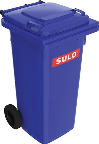 SULO Müllgroßbehälter 120l HDPE blau fahrbar,n.EN 840 - 1072346 Schneller Versand