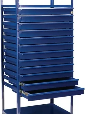 Angebot Schubladenelement LOGS 90 H1160xB540xT390mm 12 Schubl.blau RAL 5022 LOGS - LOGS 90 RAL 5022