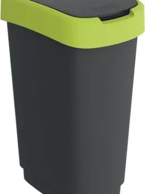 Beliebt Wertstoffsammler TWIST 50l H602xB298xT401mm schwarz Deckelrand gelb ROTHO