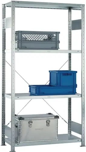 META Steckregal H2000xB1.000xT600mm Anbaurverz.1 Rahmen,4 Fbd.Trgf.150kg Feldl.1650kg - 20094957 Direktkauf