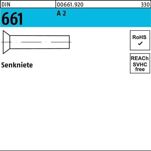 Preis Gesenkt Senkniete DIN 661 3x 8 A 2 200 Stück