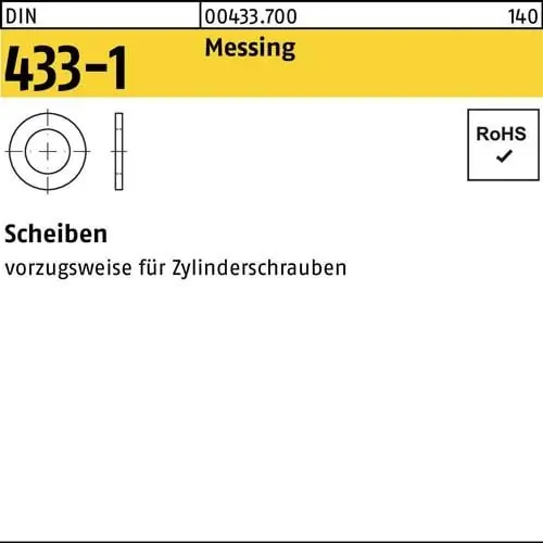 Scheibe DIN 433-1 21x34x3 Messing 50 Stück Direktkauf