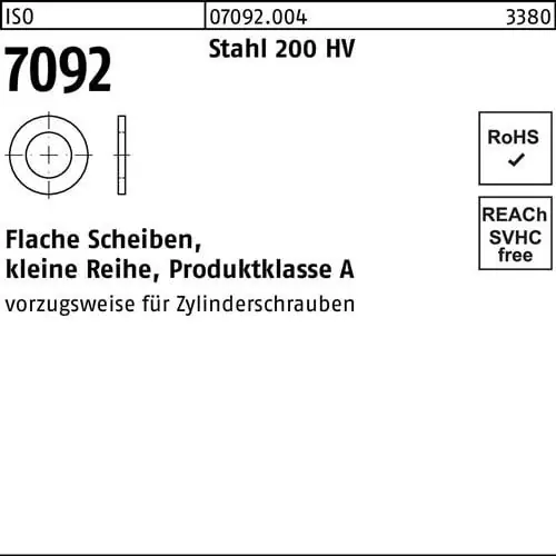 Neue Kollektion Unterlegscheibe ISO 7092 4 Stahl 200 HV 5000 Stück