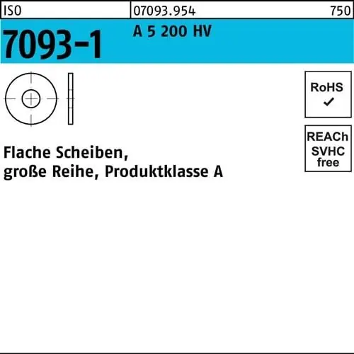 Unterlegscheibe ISO 7093-1 10 A 5 (1.4571) 200 HV 100 Stück Sofort Bestellen