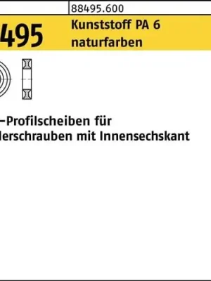 Kostenloser Rückversand Profilscheibe R 88495 f.Zylinderschrauben 301 - M6x2,5 PA 6 natur 100St. DUBO
