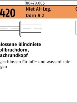 Blindniete R 88420 Flachrundkopf 4,8x12,5 Niet Aluminium/Dorn A 2 500St. GESIPA Top-Preis