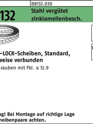 Zertifiziert Unterlegscheibe R 88132 geklebt NL 18 Sta zinklamellenb. 100St. NORD-LOCK