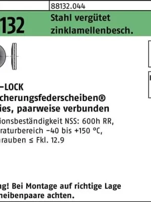 Unterlegscheibe R 88132 NLX 10 Sta vergütet zinklamellenb. 200St. NORD-LOCK Sichere Zahlung
