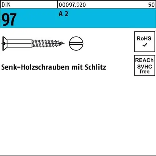 Holzschraube DIN 97 SEKO Schlitz 3,5x 12 A 2 200 Stück Sonderangebot