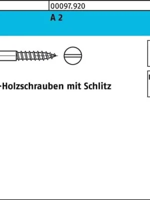 Abverkauf Holzschraube DIN 97 SEKO Schlitz 6x 35 A 2 200 Stück