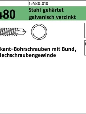 Abverkauf Sechskantbohrschraube ISO 15480 Bund ST 4,2x13 Stahl gehärtet galv.verz. 100St.