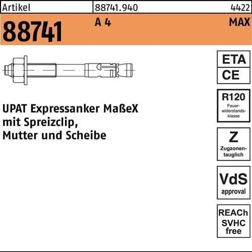 Markenprodukt Expressanker R 88741 MAX 10/30/115 A 4 50 Stück UPAT