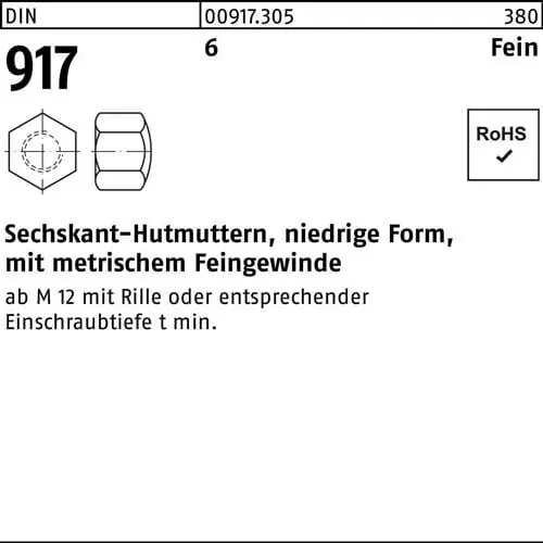 Sechskanthutmutter DIN 917 niedrige FormM8x 1 6 100 Stück Heißes Angebot