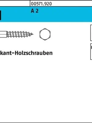 Abverkauf Sechskantholzschraube DIN 571 6x 110 A 2 25 Stück