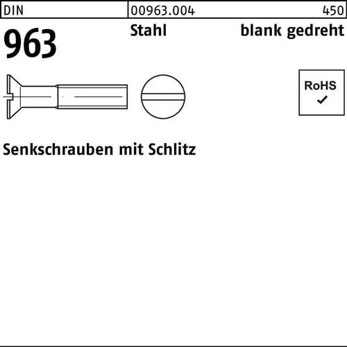 Versand Am Gleichen Tag Senkschraube DIN 963 Schlitz M1,4x 5 Stahl gedreht 100 Stück