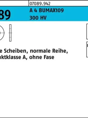 Meistverkauft Unterlegscheibe ISO 7089 o.Fase 12 A 4 300 HV BUMAX109 100 Stück BUFAB