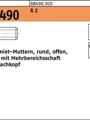 Abverkauf Blindnietmutter R 88490 FLAKO M8/0,5 - 6,5 A 2 100 Stück