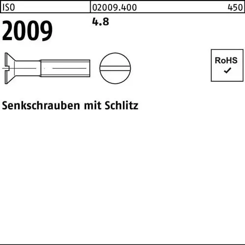 Letzte Chance Senkschraube ISO 2009 Schlitz M4x 6 4.8 2000 Stück