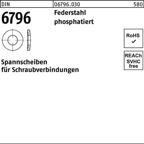 Nur Heute Spannscheibe DIN 6796 8x 18x 2 Federstahl phosphatiert 1000 Stück