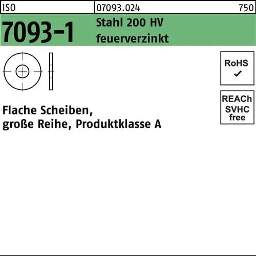 Unterlegscheibe ISO 7093-1 36 Stahl 200 HV feuerverz. 25 Stück Online Kaufen