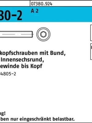 Aktuell Flachkopfschraube ISO 7380-2 Bund/ISR VG M3x 30-T10 A 2 500Stück