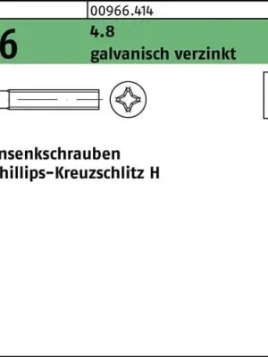 Abverkauf Linsensenkschraube DIN 966 Kreuzschlitz PH M5x8-H 4.8 galv.verz. 2000St.