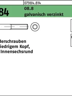 Jetzt Bestellen Zylinderschraube DIN 7984 ISR M8x20-T40 8.8 galv.verz. 100St.