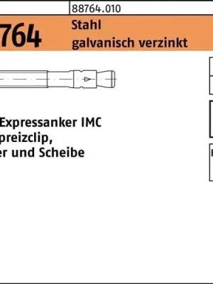 Abverkauf Expressanker R 88764 IMC 12/180/276 Stahl galv.verz. 10 Stück UPAT
