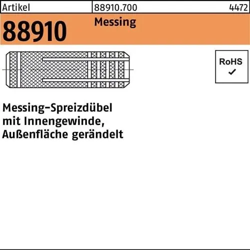 Spreizdübel R 88910 IG M8 /10x 28 Messing gerändelt 100 Stück Must-Have