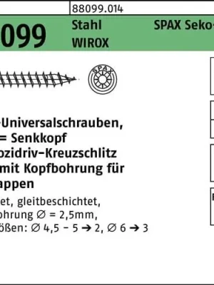 Begrenztes Angebot Spanplattenschraube R 88099 Seko PZ 4,5x20/10-Z Sta galv.verz. WIROX 1000St SPAX