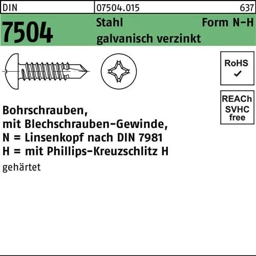 Sichere Zahlung Bohrschraube DIN 7504 LIKO N 3,9x16-H Stahl galv.verz. 1000St.