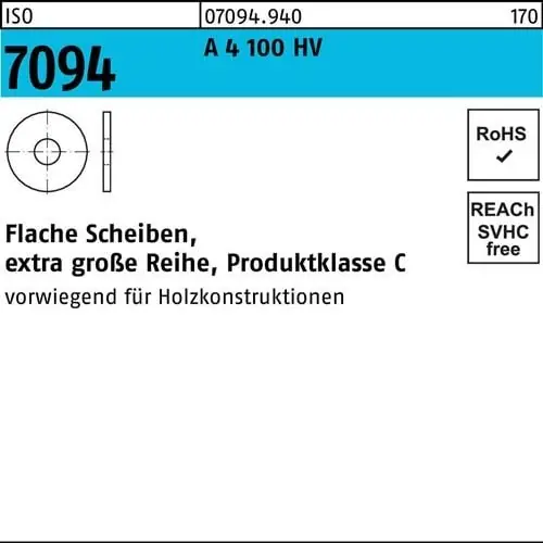 Top-Preis Unterlegscheibe ISO 7094 6 A 4 100 HV 100 Stück