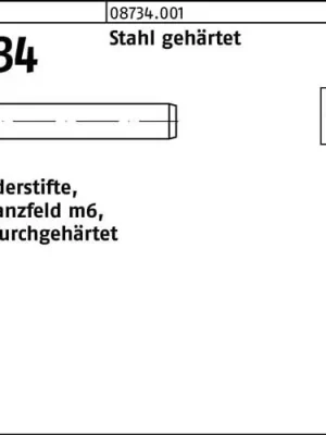 Zylinderstift ISO 8734 16 m6x 50 Stahl gehärtet Toleranz m6 50 Stück Neu Im Sortiment