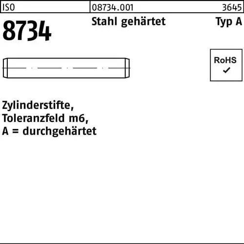 Top-Seller Zylinderstift ISO 8734 16 m6x 60 Stahl gehärtet Toleranz m6 50 Stück