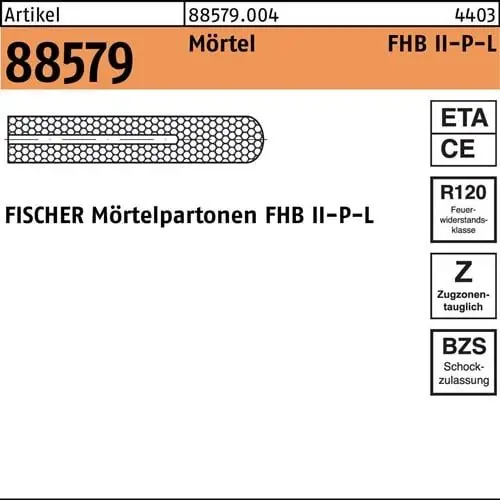 Mörtelpatrone R 88579 FHBII-P 12x100 f.FHB-L 10 Stück FISCHER Neuheit