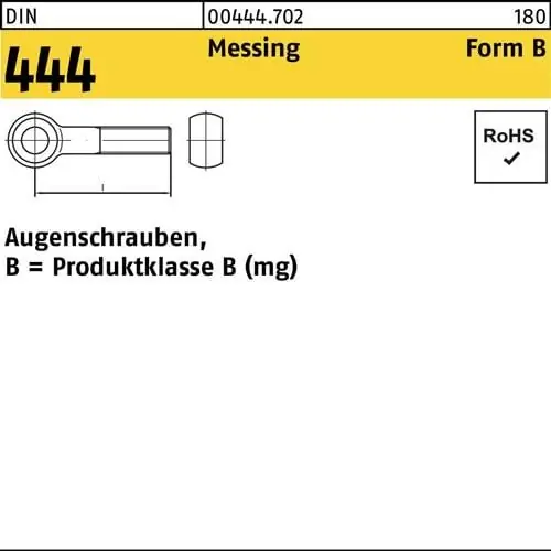 Nur Für Kurze Zeit Augenschraube DIN 444 FormB BM 12x 60 Messing 10 Stück