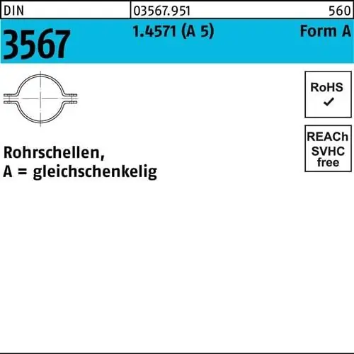 Sonderangebot Rohrschelle DIN 3567 gleichschenkelig A 169/NW 150 A 5 1 Stück