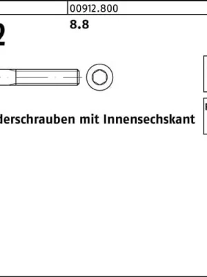 Abverkauf Zylinderschraube DIN 912 Innen-6kt M8x 20 8.8 200 Stück
