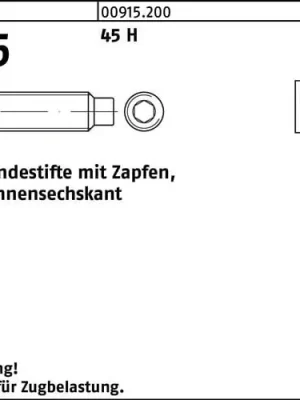 Abverkauf Gewindestift DIN 915 Zapfen/Innen-6kt M4x 25 45 H 500 Stück