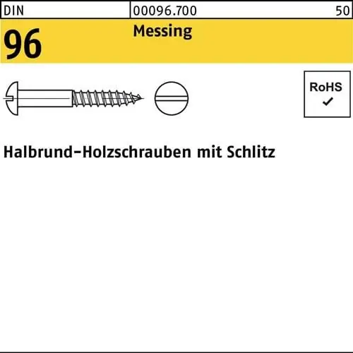 Schneller Versand Holzschraube DIN 96 Halbrundkopf Schlitz 4x 16 Messing 200 Stück
