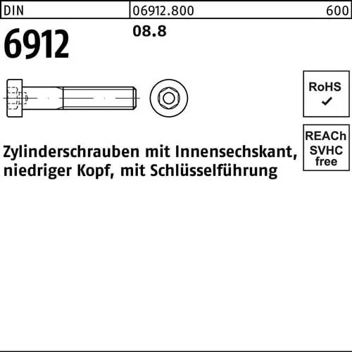 Zylinderschraube DIN 6912 Innen-6kt M12x 30 8.8 100 Stück Wochenendangebot